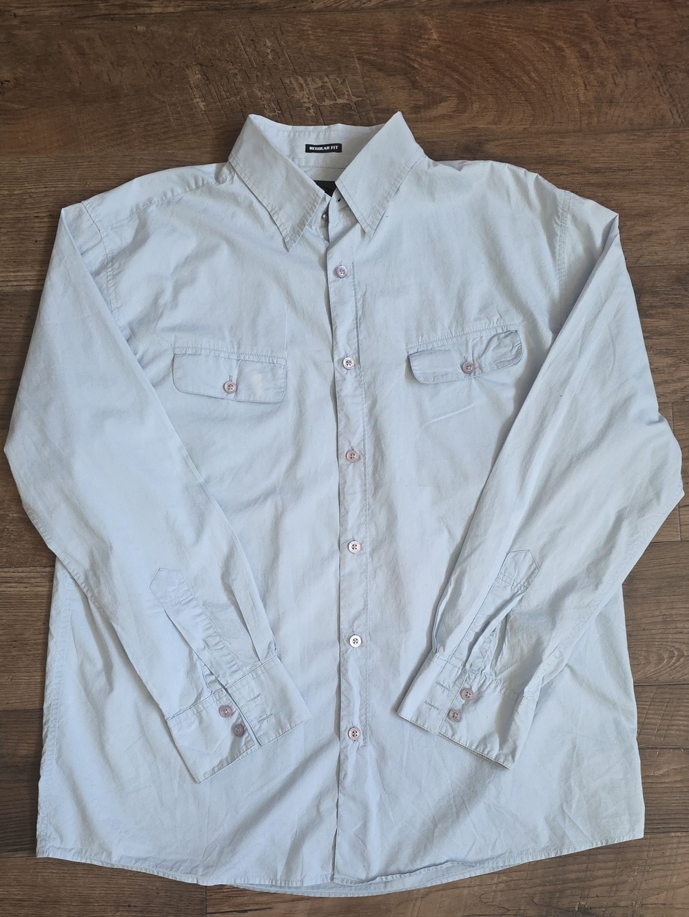 OAKLEY Light Blue 100% Cotton Button-Up Casual Shirt